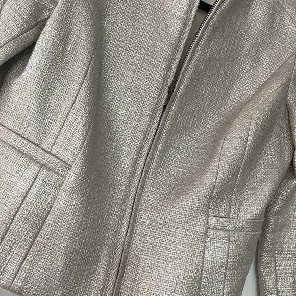 Black White Market Metallic silver Zippered Jacket - Picture 2 of 4
